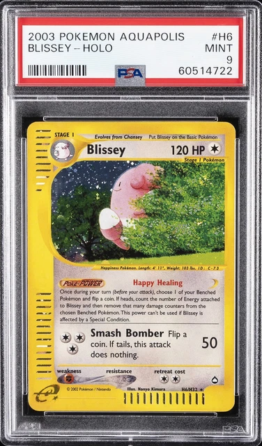 2003 POKEMON AQUAPOLIS #H6 BLISSEY-HOLO PSA 9