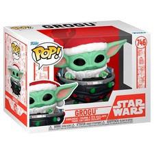 Figura Pop Star Wars Grogu With Santa Hat In Pram