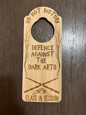 Defence Against The Dark Arts Do Not Disturb Engraved Door Hanger Sign Wizard