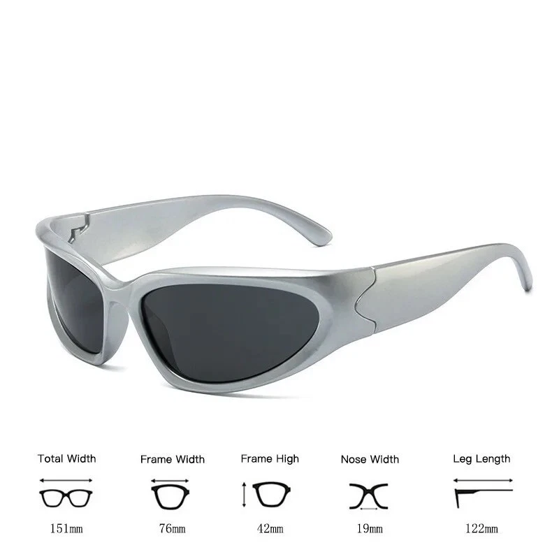 HOT-Y2K Gafas Gafas de sol rápidas Rave Punk Techno Gafas deportivas Hombre Mujer** - Imagen 2 de 4