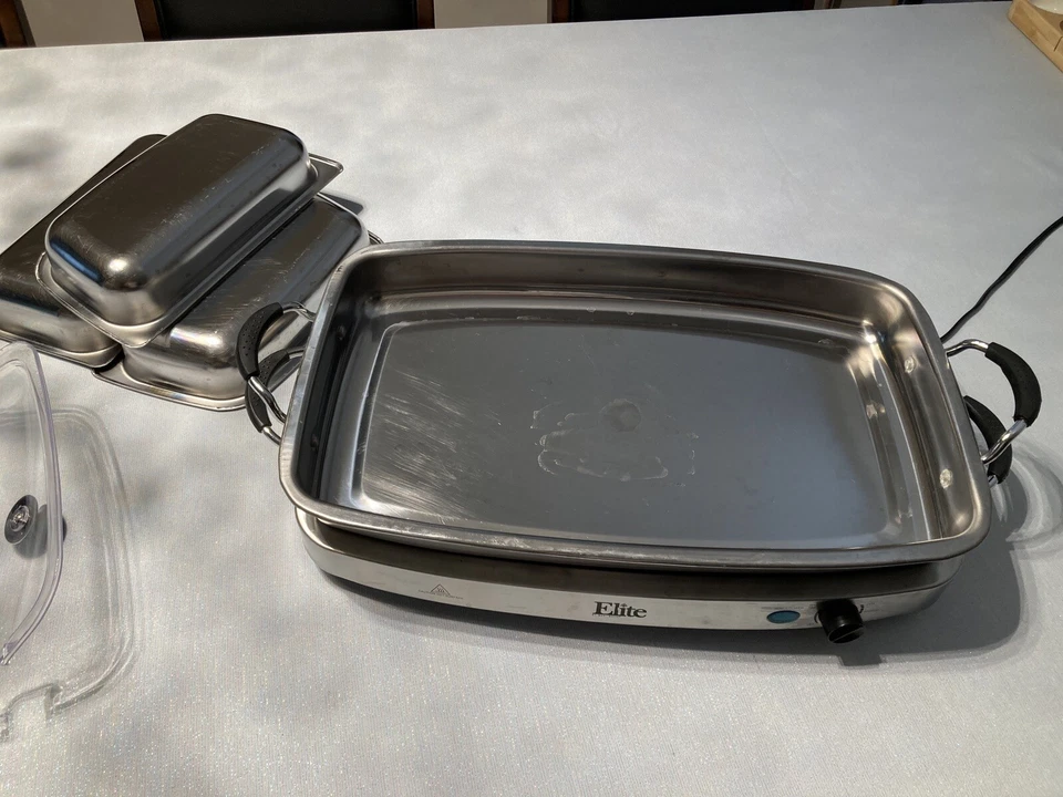 Elite Gourmet EWM-9933 Triple 3 x 2,5 cuartos Bandejas Servidor Buffet 7,5 cuartos Foto 4 de 4