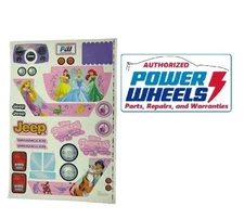 Power Wheels Disney Princess Jeep Wrangler 3900-6557 label decal sticker