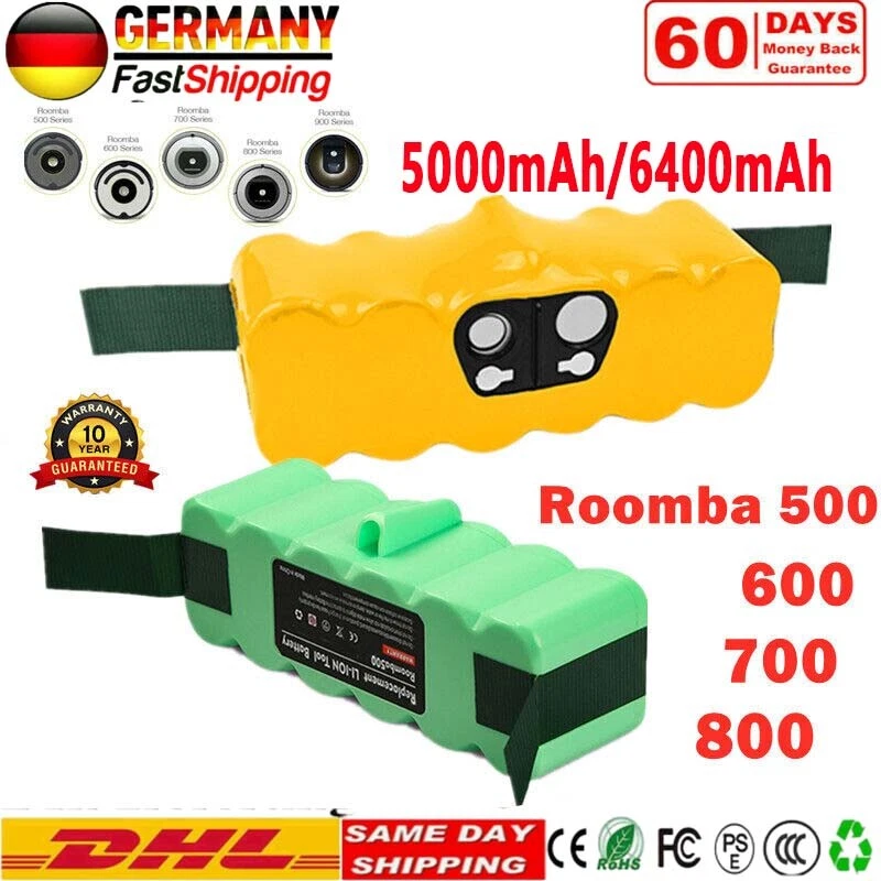 Batterie 14.4V 4.0Ah Li-ion Pour IRobot Roomba I8, I7, I6, I3, I4, E5, E6 - Neuf