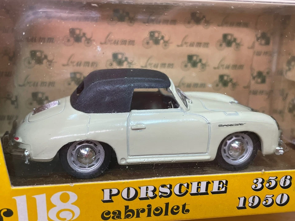 Coche modelo diecast Brumm Oro r118 1950 Porsche 356 Cabriolet Italia escala 1:43 Foto 3 de 4