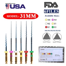 6pcs Dental NiTi Super Files Rotary Tip Endodontic Endo Motor Root Canal 31MM