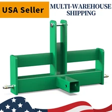 3 Point 2" Receiver Hitch Drawbar for Cat 1 W/Suitcase Weight Brackets Green US