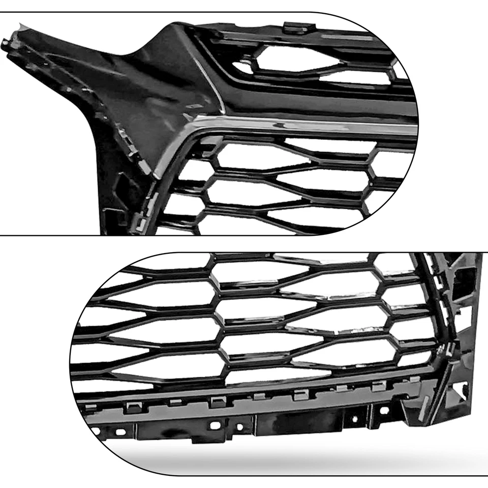 FIts 2019-2021 Chevrolet Blazer RS Front Upper Gloss Black w/Grey Chrome Grille - Image 4 of 4