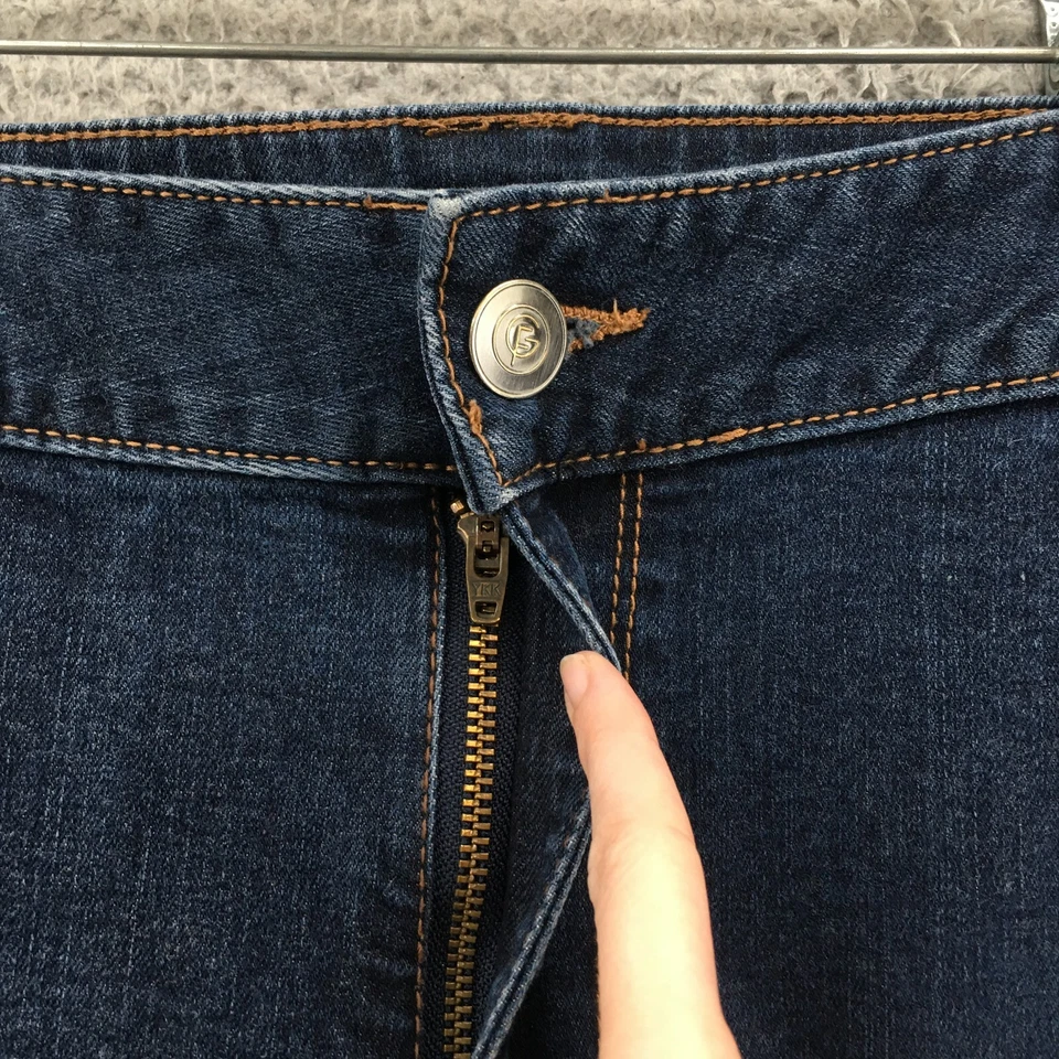 Lane Bryant Slim Bootcut Jeans Womens 24 Average (actual 44x32) Blue Denim Zip - Image 3 of 4