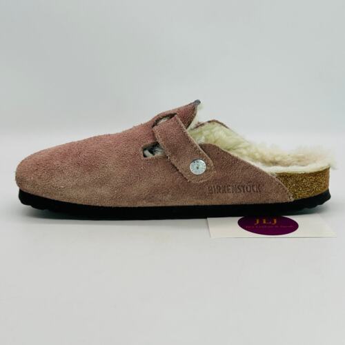 Birkenstock Women's Boston Shearling Pink Suede Comfort Clogs Size 38 EU/ 7 US - Picture 9 of 14