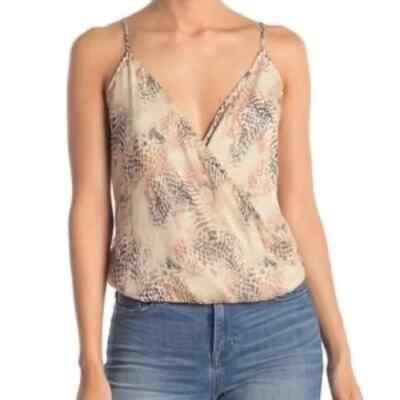 Free Press Women's Cami Leopard Animal Print Size XL Surplice Neck Camisole