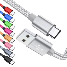 Fast Charger Sync Type C USB-C Braided Cable for Samsung Galaxy S23 S22 S21 S20