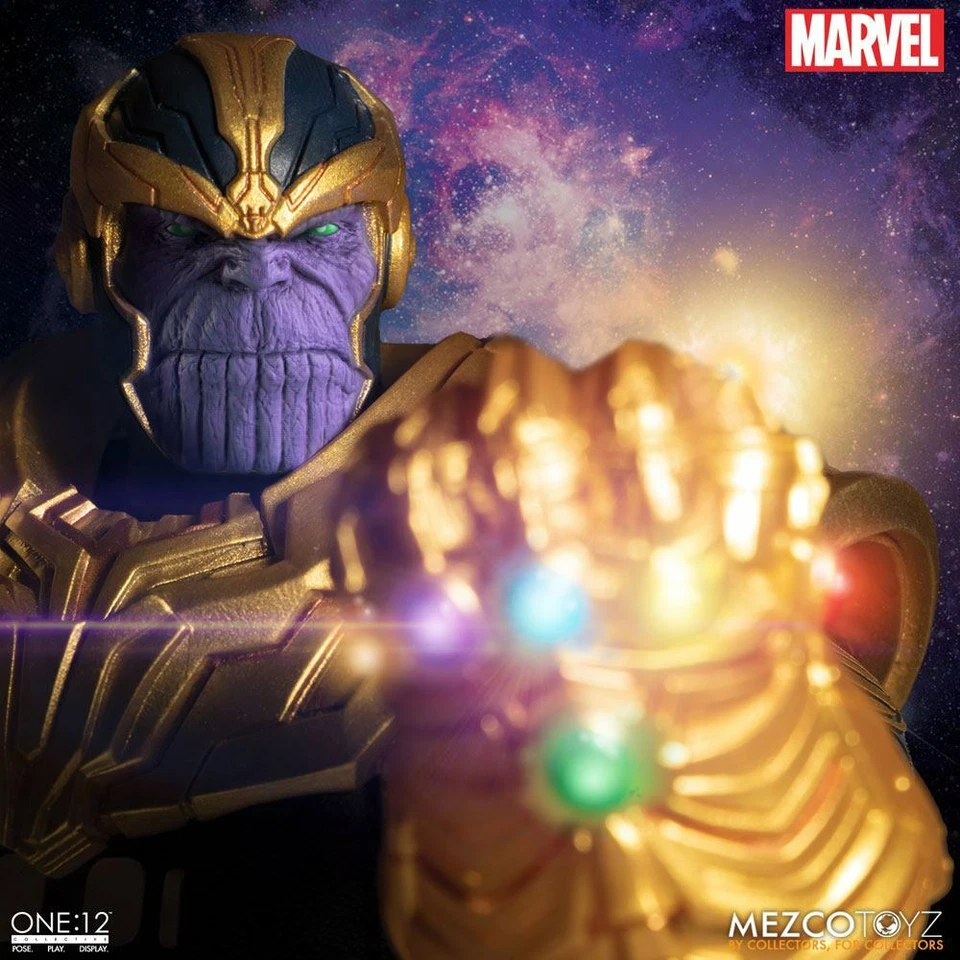 the ONE 12 COLLECTIVE: AVENGERS – LIGHT-UP THANOS 1/12 Action Figure 21 cm MEZCO - Immagine 3 di 4