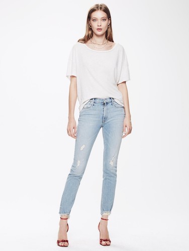 NWT Mother Denim The Flirt Ankle Fray 