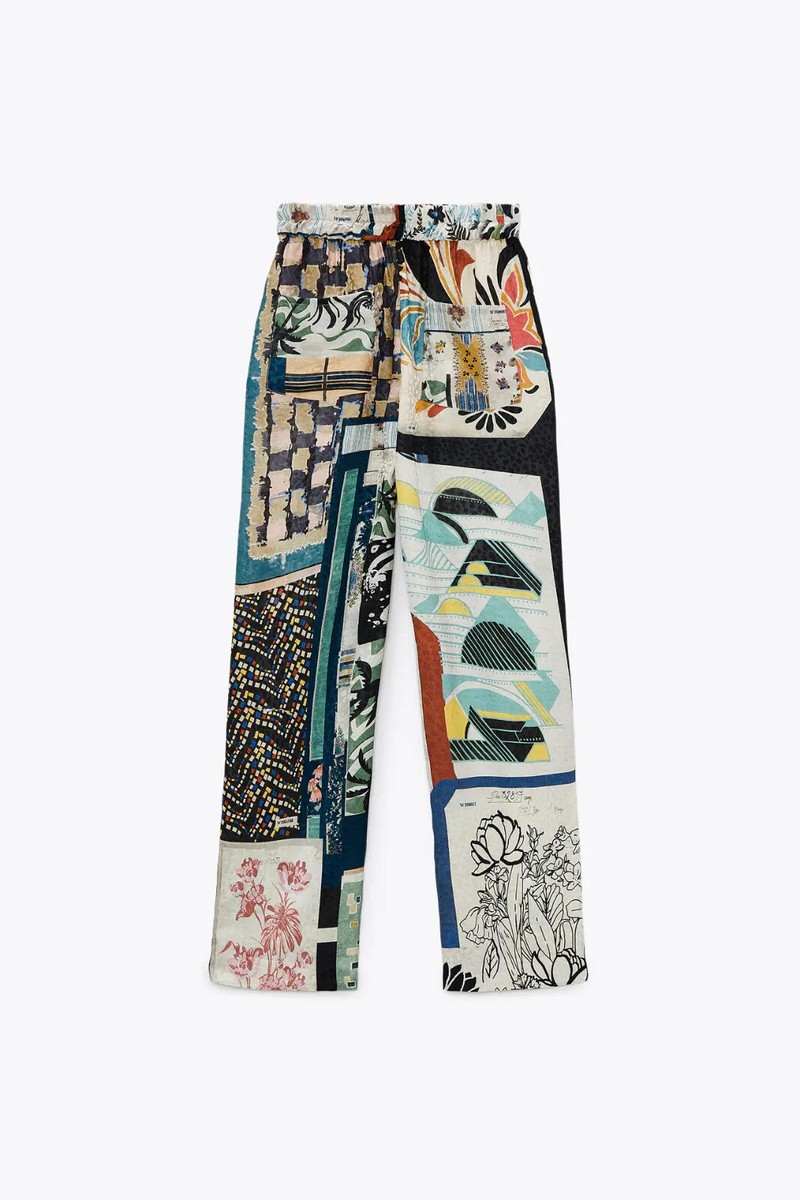 ZARA WOMAN PATCHWORK PANTS LIMITED EDITION 2756/128 ZARA WOMAN PATCHWORK PANTS LIMITED EDITION 2756/128