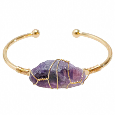 Trésors violet - bracelet manchette améthyste