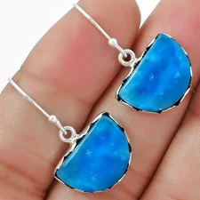 Natural Smithsonite 925 Sterling Silver Earrings Jewelry E-1113