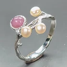 Antique ring Ruby Ring 925 Sterling Silver Size 6.5 /R470304