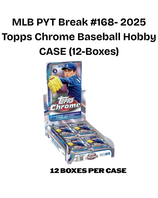 MLB PYT Break #168- 2025 Topps Chrome Baseball Hobby CASE (12-Boxes)