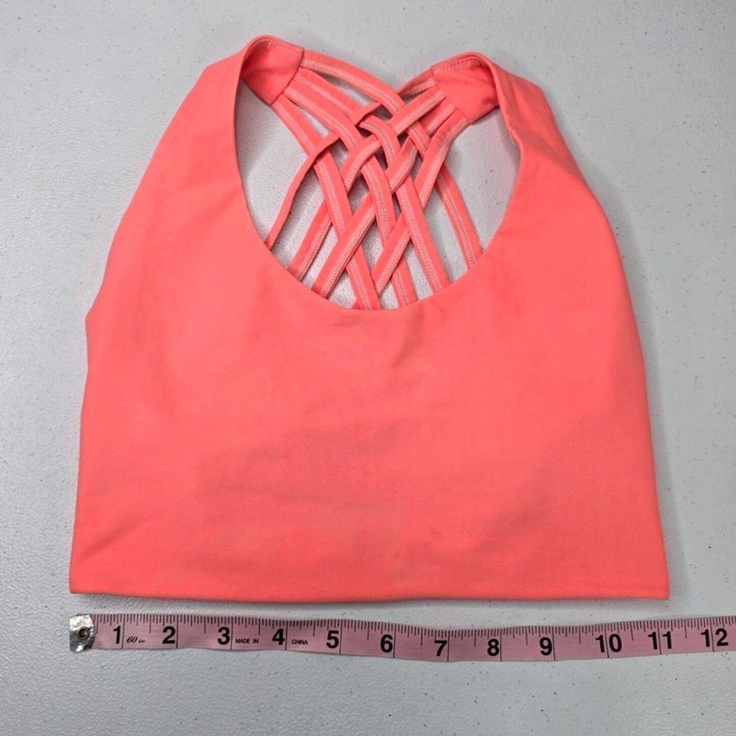 Daughters of Culture Bikini Sports Bra Top Orange Criss Cross Back Active Y2K XS image 4