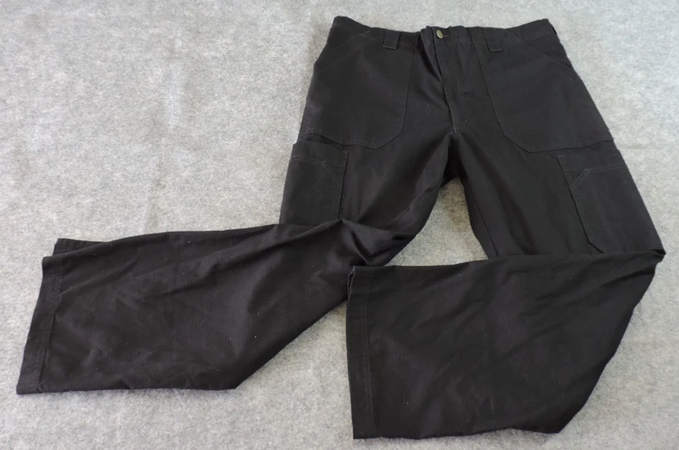 Pantalón Médico Carhartt Para Hombre Grande Ripstop Carga Negro Cordón C54108 Foto 4 de 4