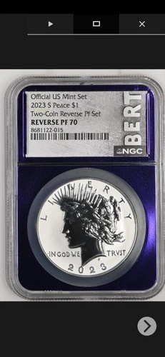 2023-S $1 Reverse Proof Peace Silver Dollar NGC Reverse PF 70