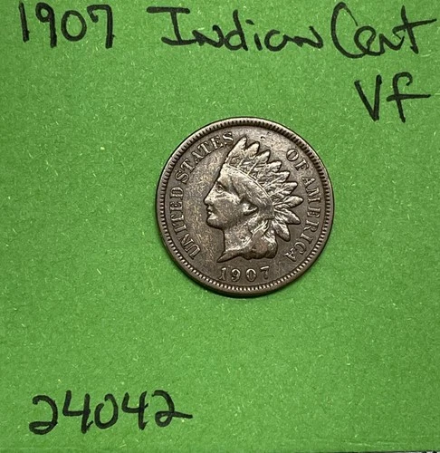 1907 Indian Head Cent / Penny 1c Vf Very Fine