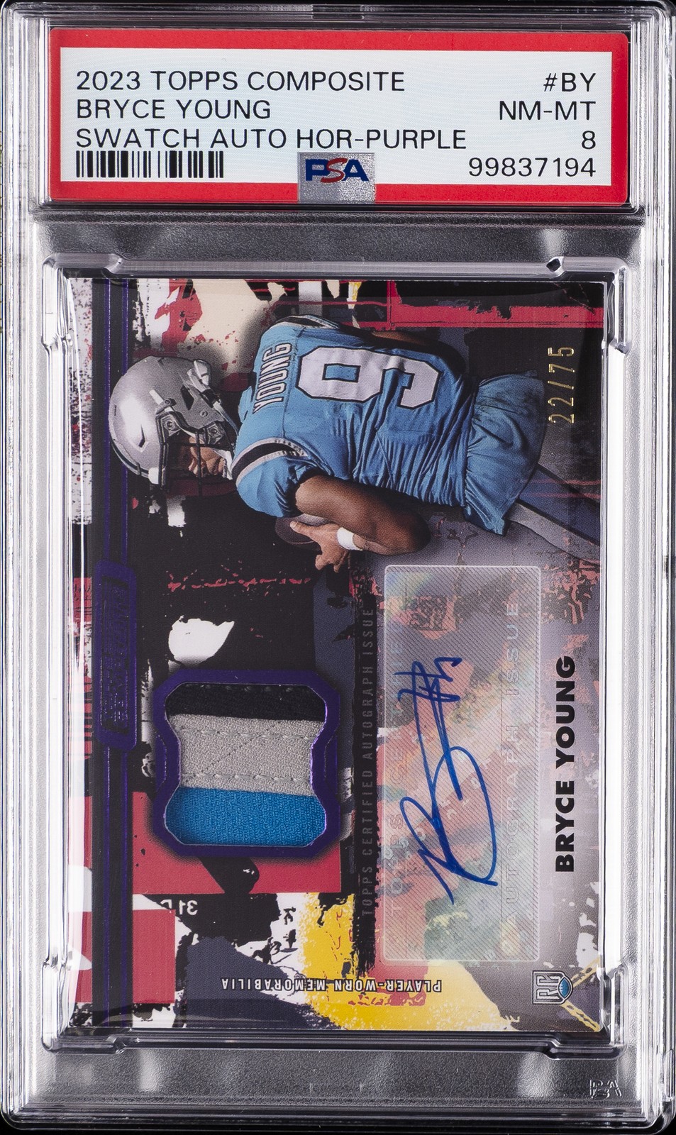 Bryce Young Topps Composite Composite Swatch Autographs Horizontal #BY Purple