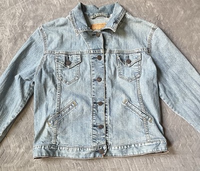 Levi Strauss Signature SF Blue Button-Up Denim Jacket Size Medium Light Wash