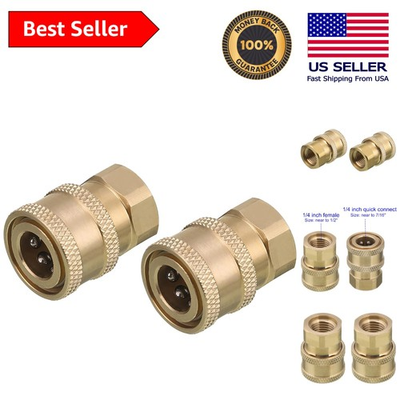 #ad Secure Brass Pressure Washer Coupler Set 1 4#x27;#x27; Quick Connect to NPT 5000 PSI $24.26