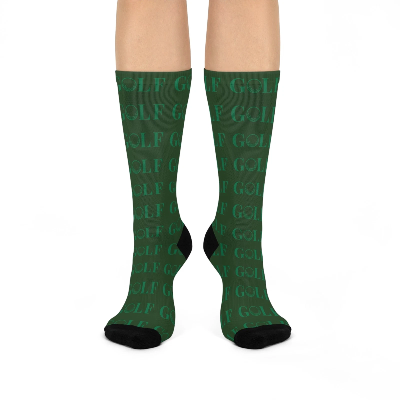 Golf Pattern Classic Green Crew Socks