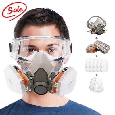 Atemschutz Halbmaske Gasmaske 6200 Staubmaske Lackiermaske +Wechselfiltern - Bild 1 von 4