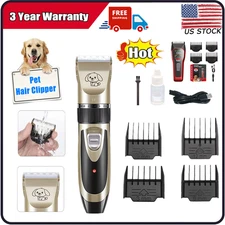 New Professional Rechargeable Pet Grooming Kit Electric Hair Clipper Trimmer US