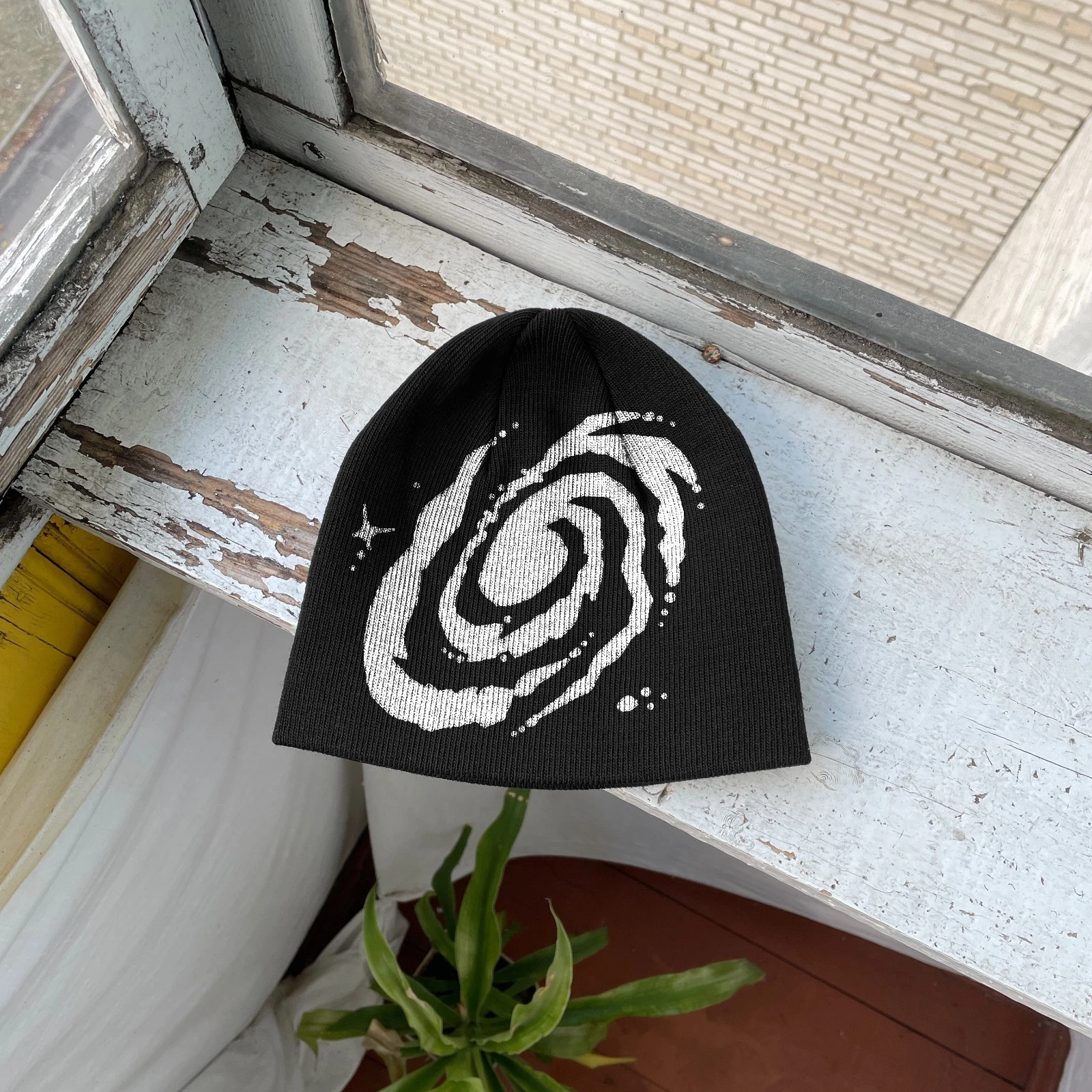 Spiral Galaxy Beanie Hat Cosmic Y2K Space Streetwear