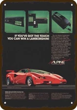 1985 LAMBORGHINI & ALPINE Car Audio Vintage-Look DECORATIVE REPLICA METAL SIGN 