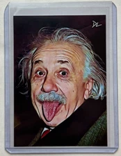 Albert Einstein Limited Edition Artist Signed “Tongue Out” Trading Card 3/10