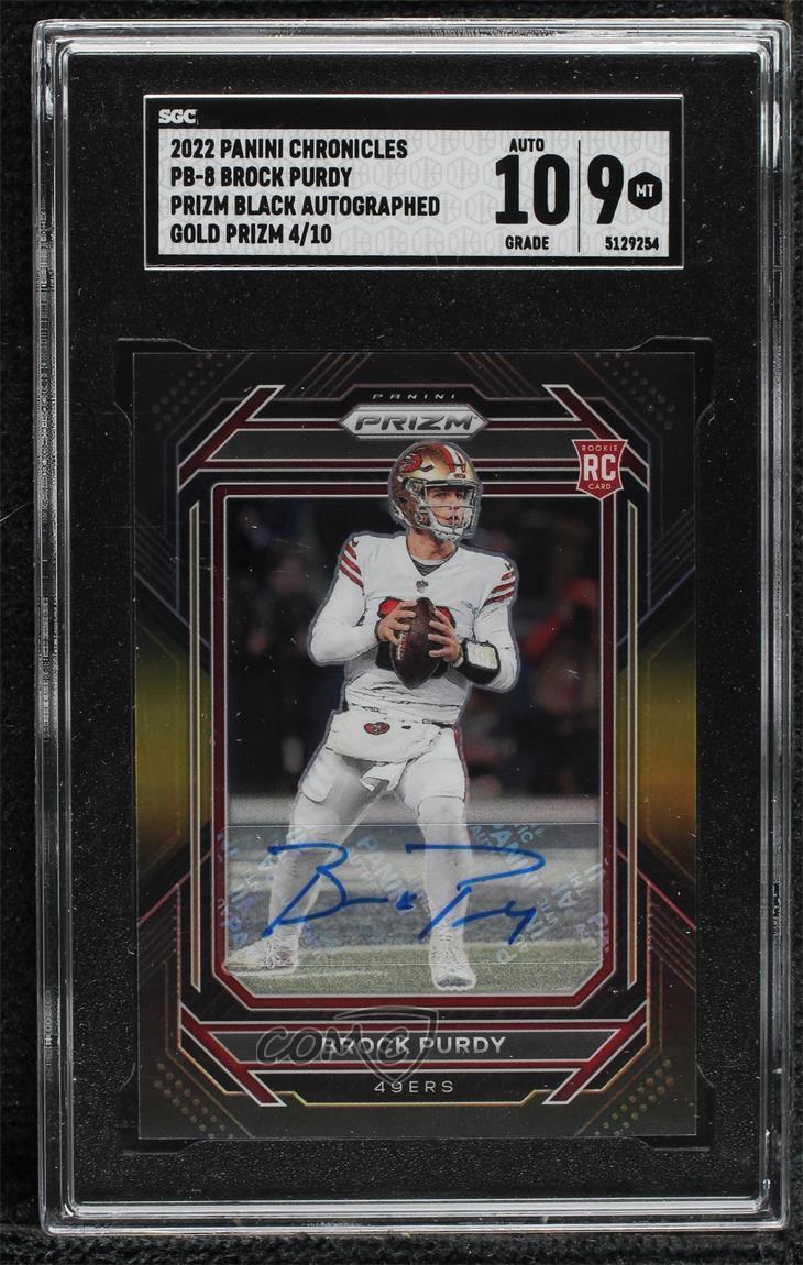 Brock Purdy Panini Chronicles Prizm Black #PB8 Signature-Gold