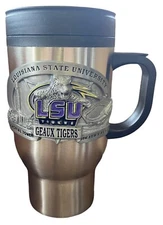 LSU Tigers Stainless Steel 16oz Travel Mug by Great American Products-New