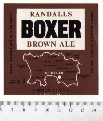 UK Beer Label - Randalls Brewery - Jersey - Boxer Brown Ale