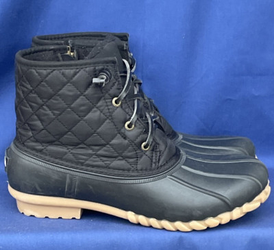 NAUTICA Quilted Black Duck Boots Water Galoshes Snow DORSAY Size 9  kwh7m80