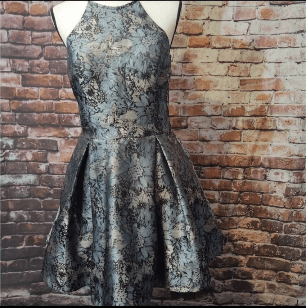 teal and black homecoming dress Gorgeous JOVANI Formal Dance Prom sz 10 Silver Evening