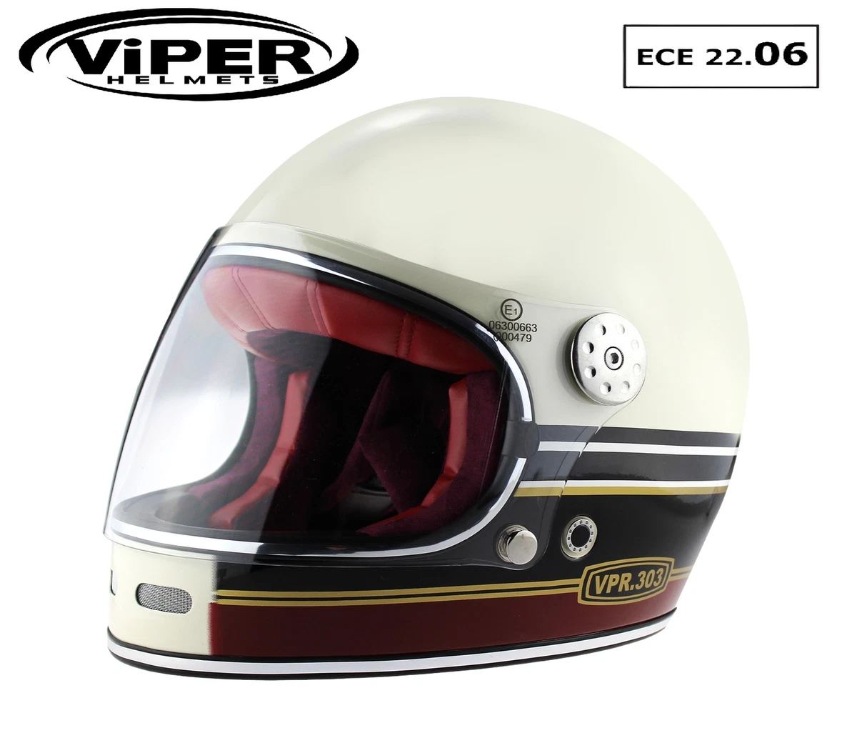 Casco Moto Aperto Viper RS-V06 Star - Jet Vintage, Visiera Parasole Interna - Opaco Verde Stella - Taglia XS