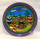 VTG Bull Rider Terra Cotta Mexican hand painted 10 1/2" village scene sunny day — photo 1