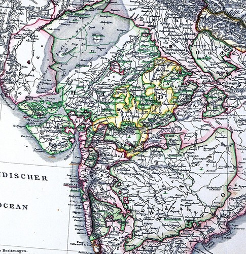 1849 Stieler Map India Indo-British Empire Ceylon Nepal Burma Bombay Hindustan - Picture 4 of 6