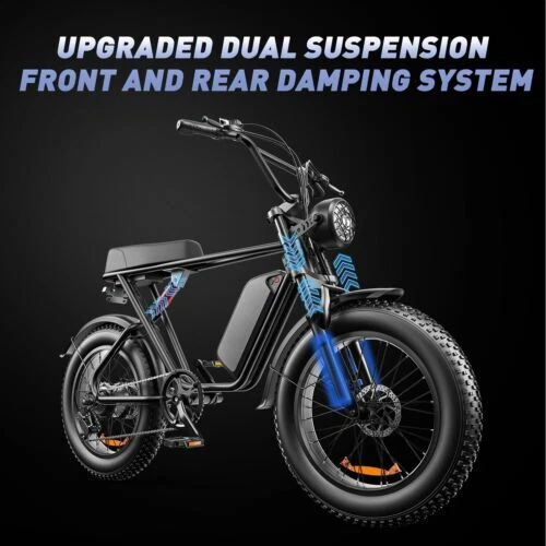 1000W Elektrofahrrad 48V 17.5Ah Fat Tire Mountainbike 20" Offroad E-Bike Moped - Bild 8 von 26