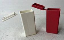 Set of 2 Vintage Tupperware Toothbrush Protectors Holders White Red NOS