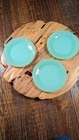 3 Fire King Jadeite Jane Ray Salad Plate, Original Vintage Anchor Hocking 7 3/4"