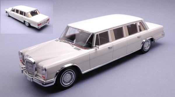 Modellauto Statisch Mercedes 600 W100 1969 Weiss Modellbau Massstab 1:18-image