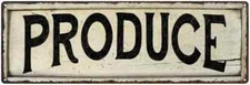 PRODUCE Farmhouse Style Wood Look Sign Gift   Metal Decor 106180028251