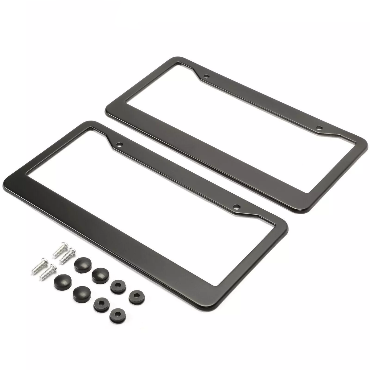 Stainless Steel Universal Black License Plate Frame Tag Cover