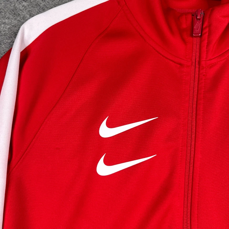 Nike Chaqueta de Pista para Hombres Pequeña Roja Doble Swoosh Cremallera Completa Gimnasio Entrenamiento CJ4884-657 Foto 3 de 4
